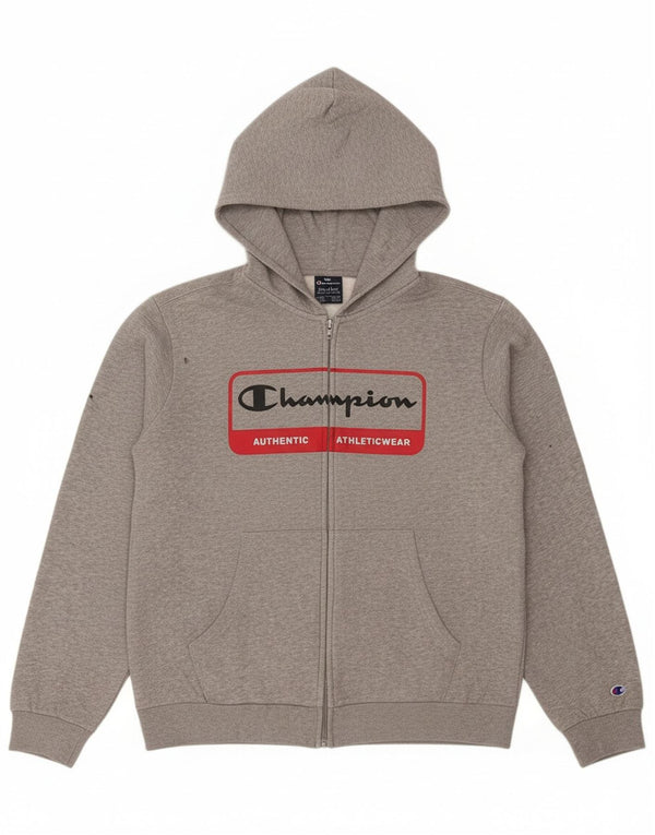 Džemper Champion Boys Graphic Zip Hoodie pulover 15-16 Years 2XL Grey Flecked