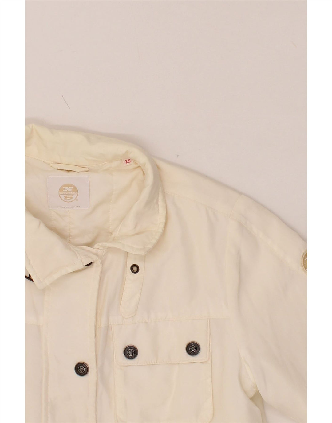 NORTH SAILS Womens Utility Jacket UK 6 XS Off White Polyamide Vintage North Sails and Second-Hand North Sails from Messina Hembry 
