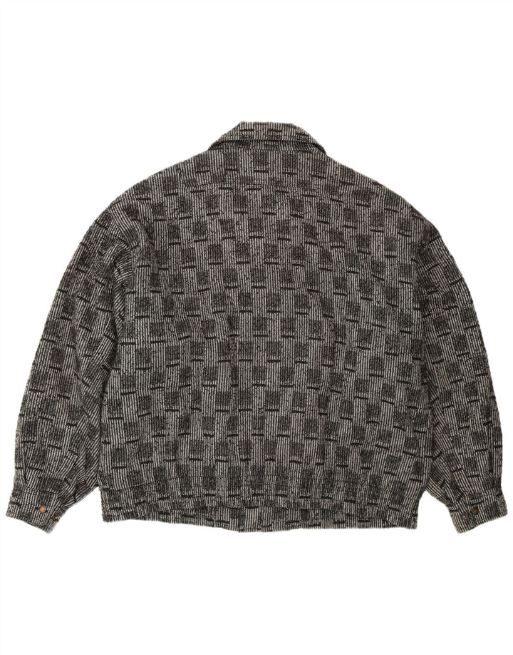 VINTAGE muška bomber jakna IT 52 XL siva karirana vuna