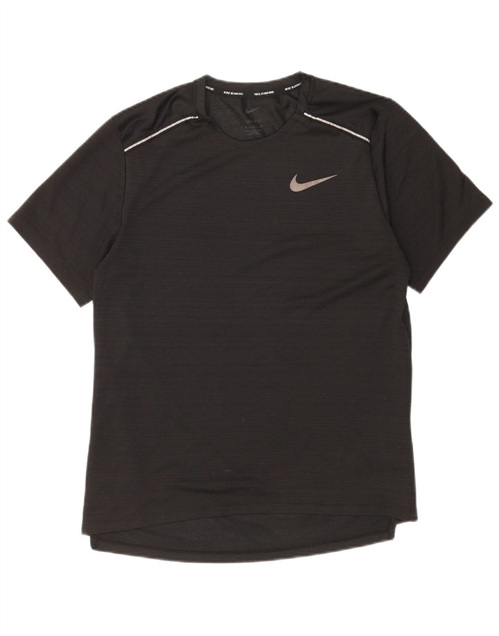 Nike Dri Fit T-Shirt Top srednje crne pruge od poliestera