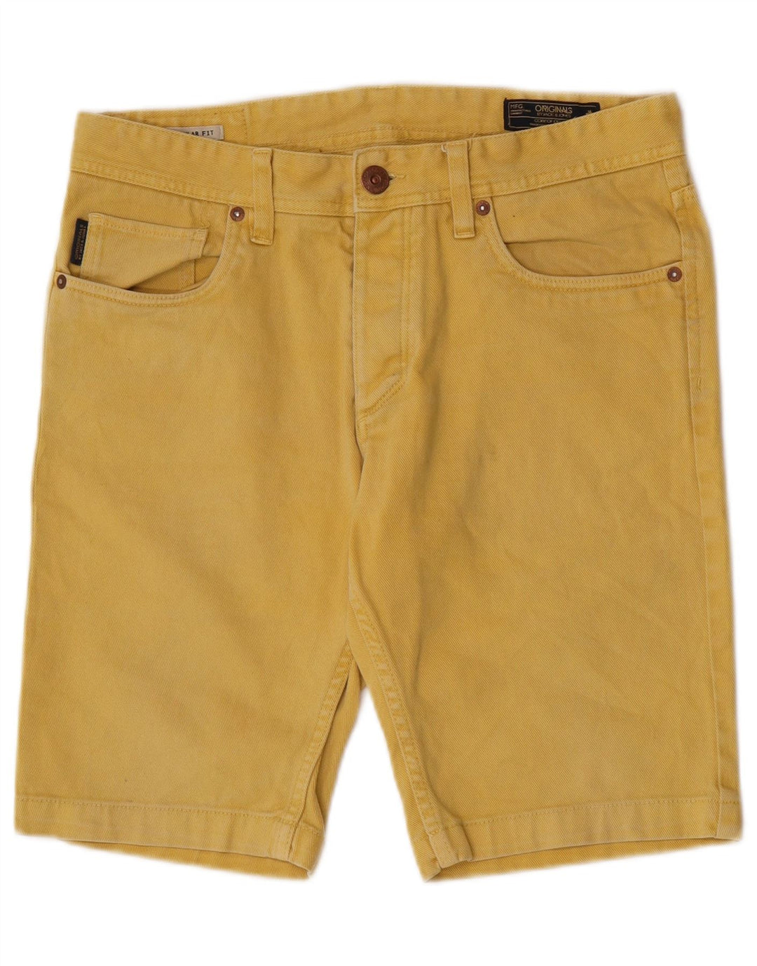 Jack & Jones muške kratke traper kratke hlače srednjeg kroja W32, žuti pamuk