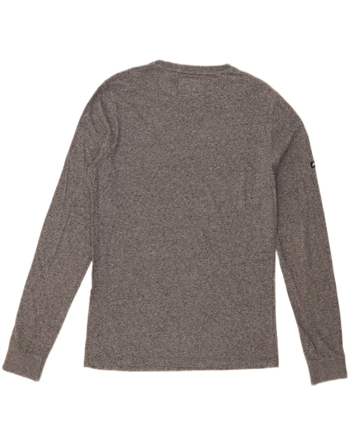 SUPERDRY muška majica dugih rukava, mali sivi flekasti pamuk
