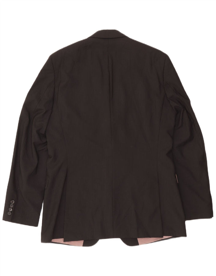 Muška jakna Hugo Boss s 2 gumba, velika crna vunena jakna, veličina 102