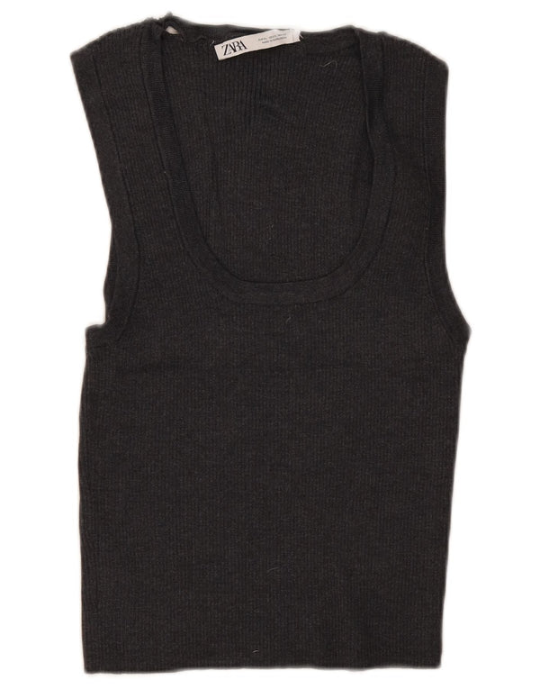 Zara ženski kratki top bez rukava UK 18 XL siva