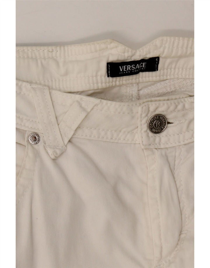 VERSACE Womens Straight Casual Trousers IT 44 Medium W30 L34 Off White Vintage Versace and Second-Hand Versace from Messina Hembry 