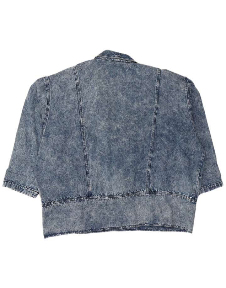 VINTAGE ženska velika traper jakna s dvostrukim kopčanjem EU 54 5XL plava