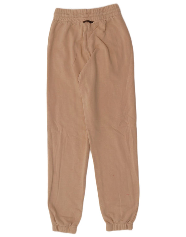 Adidas Womens Graphic Tracksuit Trousers Joggers UK 8 Small Beige Cotton