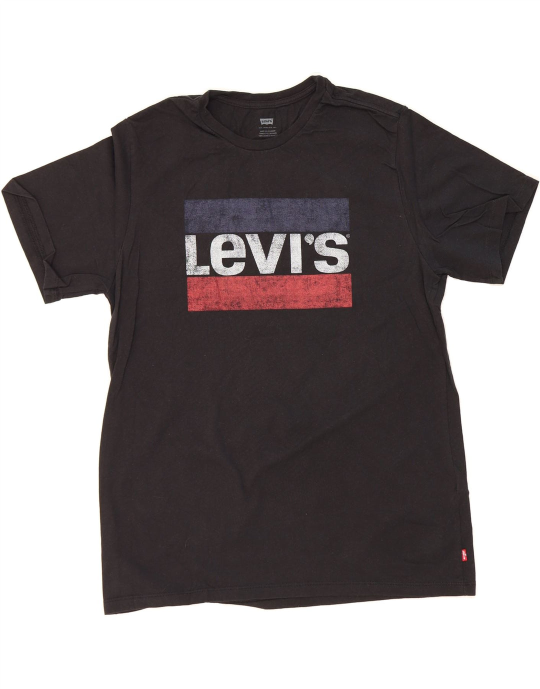LEVI'S Mens Graphic T-Shirt Top Large Black Cotton Vintage Levi's and Second-Hand Levi's from Messina Hembry 