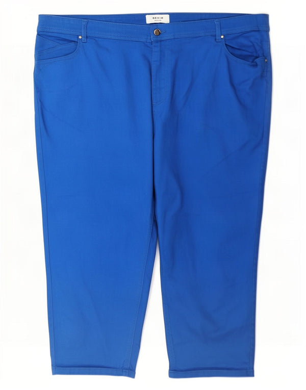 Monsoon ženske kapri hlače UK 24 4XL W46 L24 plavi pamuk