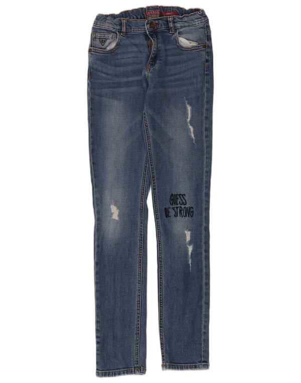 Guess Girls Distressed uske traperice 11-12 godina W26 L30 Plavi dizajner