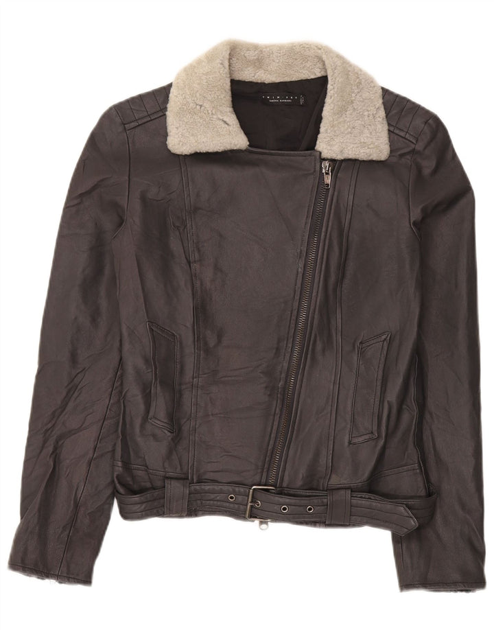 Simona Barbieri ženska dvostruka kožna biciklistička jakna UK 10 Mala crna