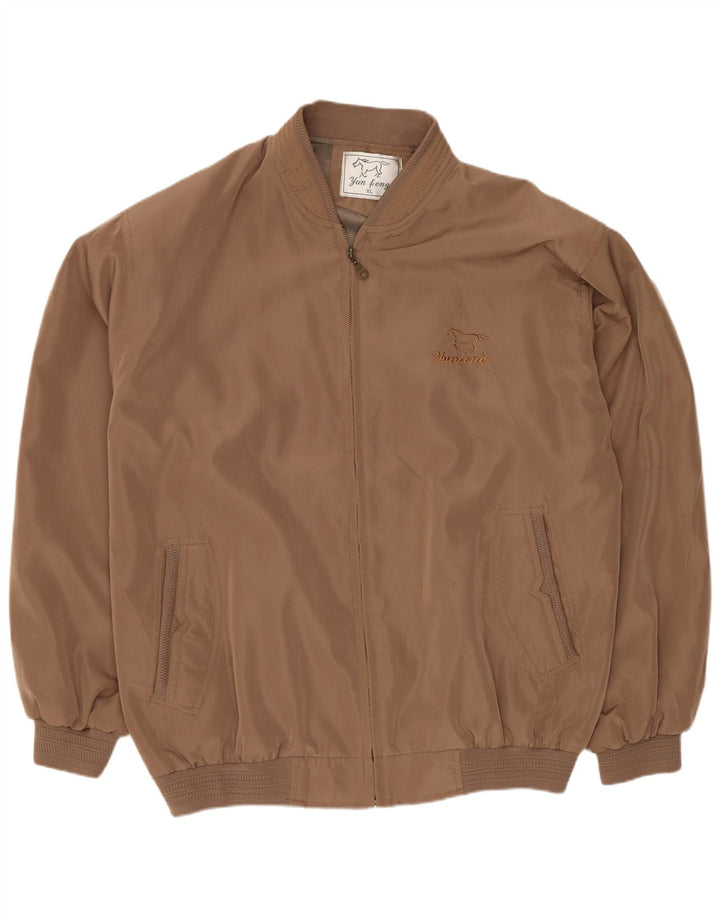 Vintage muška bomber jakna UK 42 XL smeđi poliester