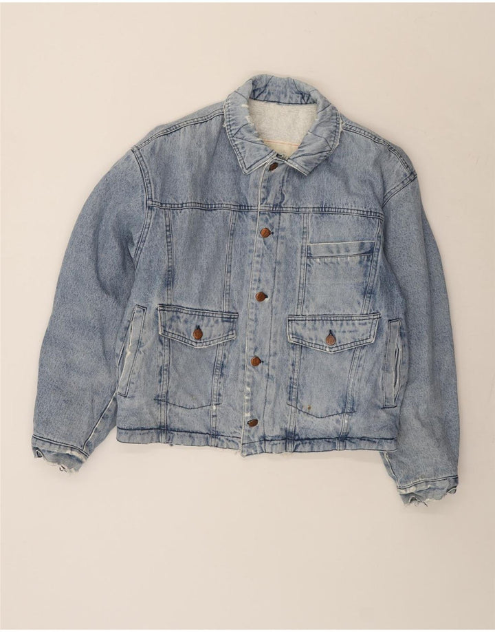 Sisley muška traper šerpa jakna UK 40 Large Blue Cotton