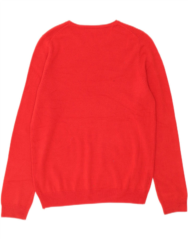 MARKS & SPENCER Womens Crew Neck Jumper Sweater UK 12 Medium  Red Acrylic Vintage Marks & Spencer and Second-Hand Marks & Spencer from Messina Hembry 