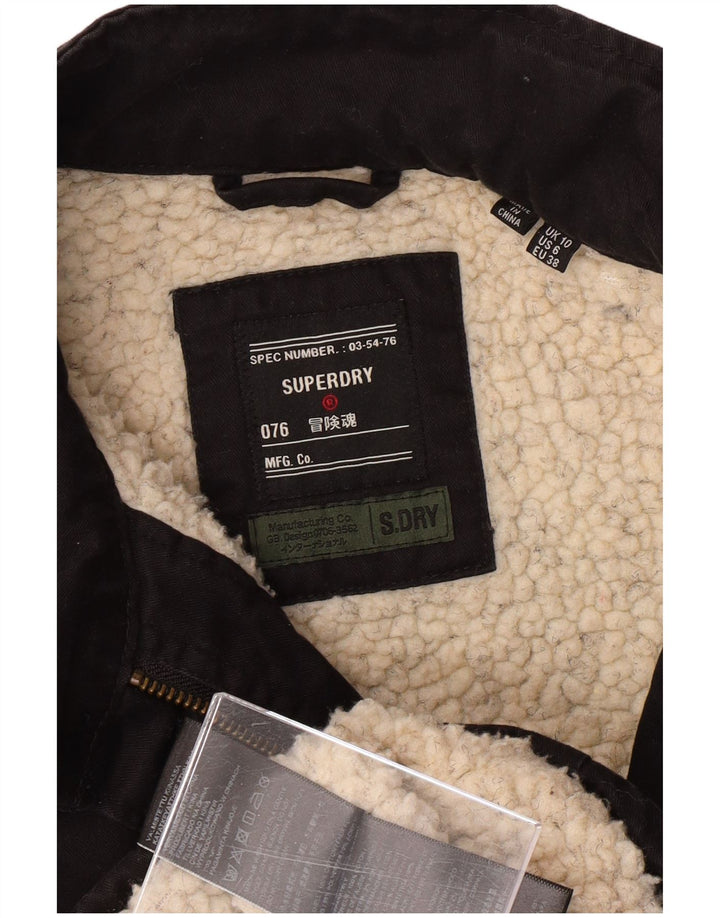 SUPERDRY ženska vojna jakna UK 10 Mala crna pamučna