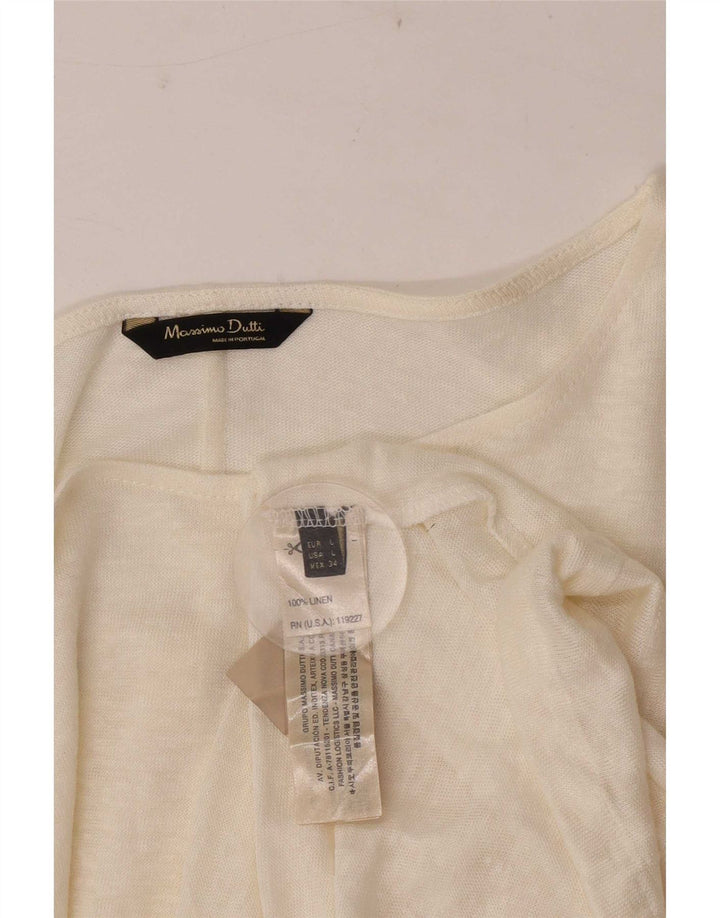 Ženska majica dugih rukava Massimo Dutti UK 16 Large Off White Lan