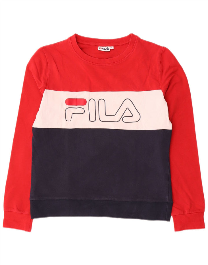 Fila Ženski džemper s grafičkim motivima UK 10 Small Red Colourblock