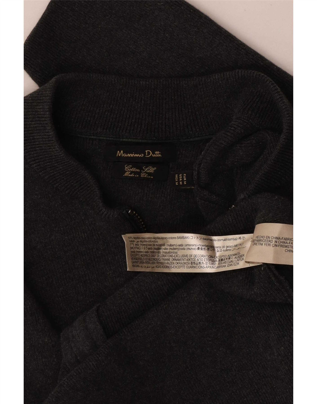 Massimo Dutti muški kardigan džemper srednje sive boje od pamuka