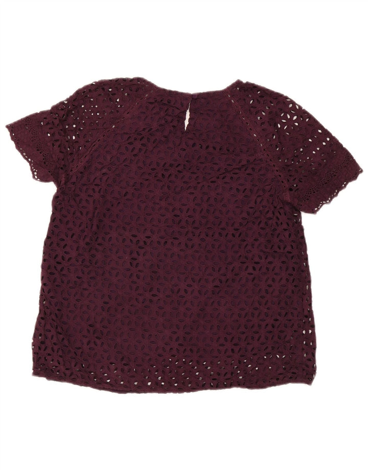 J. CREW Ženska bluza Top US 8 srednje ljubičasta cvjetna pamuk