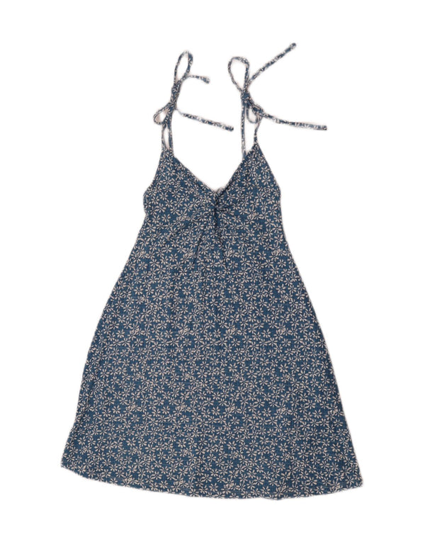 Topshop Womens Sundress UK 10 Small Blue Floral Viscose