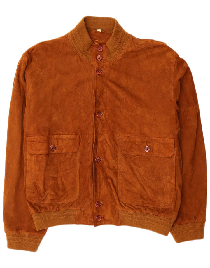 Vintage muška bomber jakna od brušene kože IT 56 3XL smeđa koža
