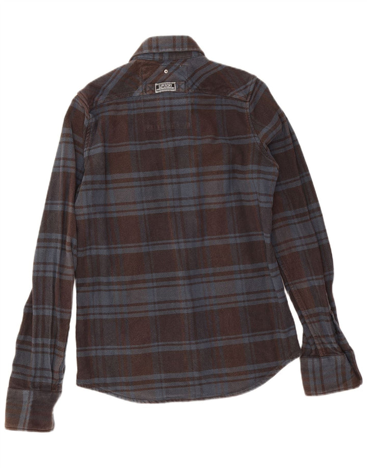 Superdry muška flanelska košulja srednje smeđeg kariranog pamuka