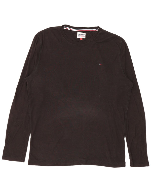 TOMMY HILFIGER Mens Top Long Sleeve 2XL Black Cotton
