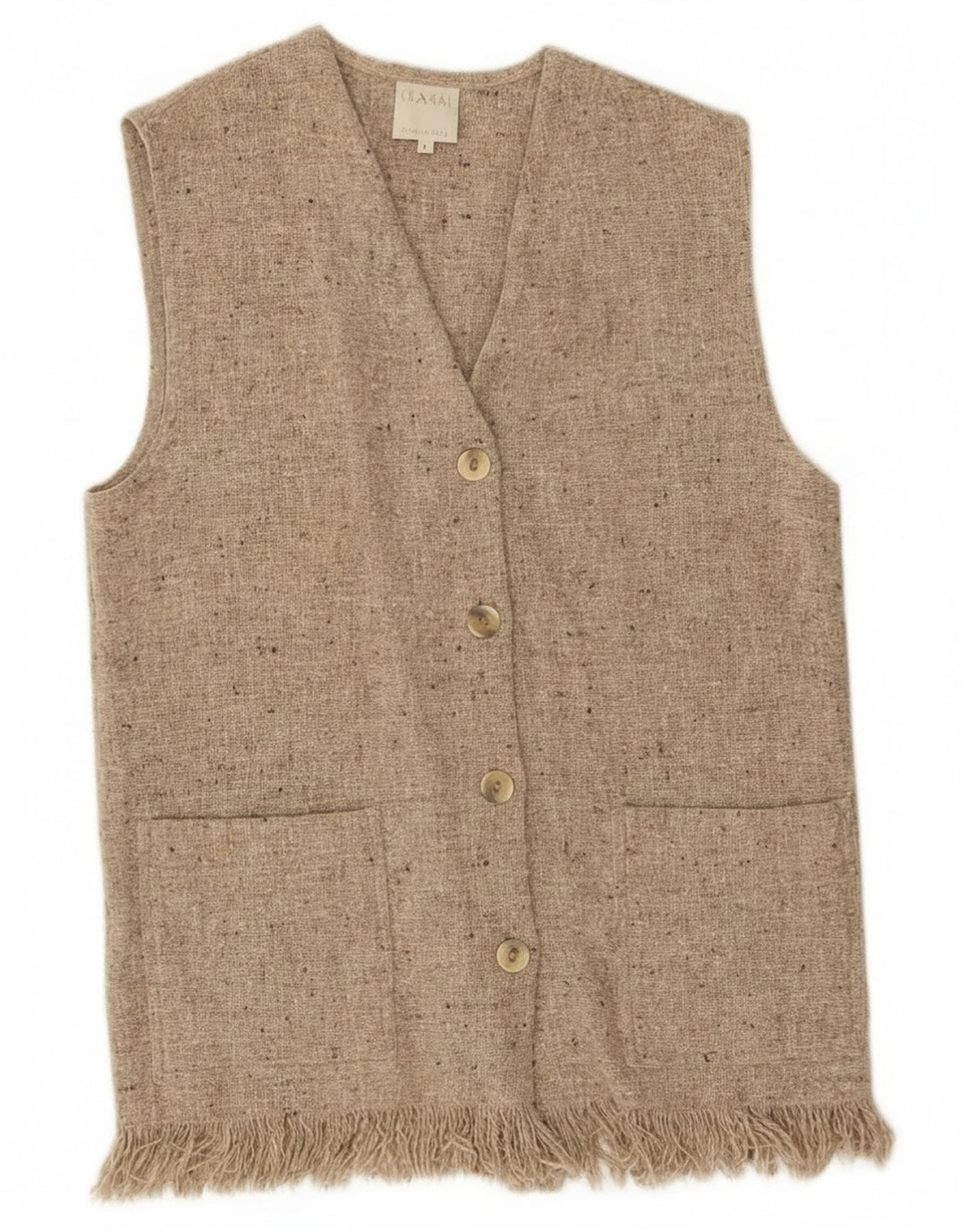 Vintage ženski kardigan džemper bez rukava UK 14 srednje siva vunena vuna