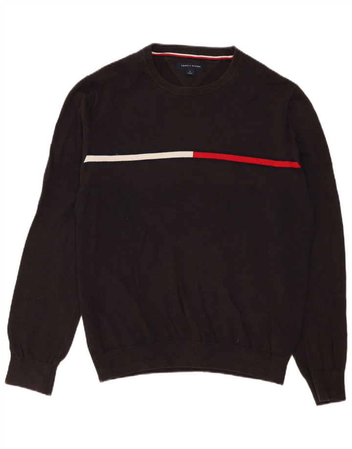Tommy Hilfiger muški džemper s okruglim izrezom srednje sivi pamuk