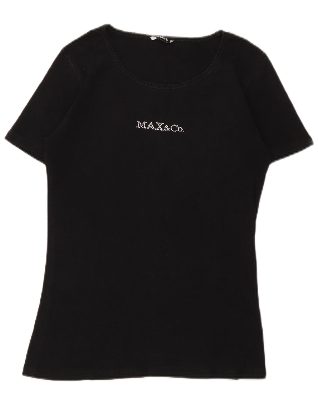 MAX & CO. Ženska majica kratkih rukava s grafičkim motivima UK 12 srednje crni pamuk