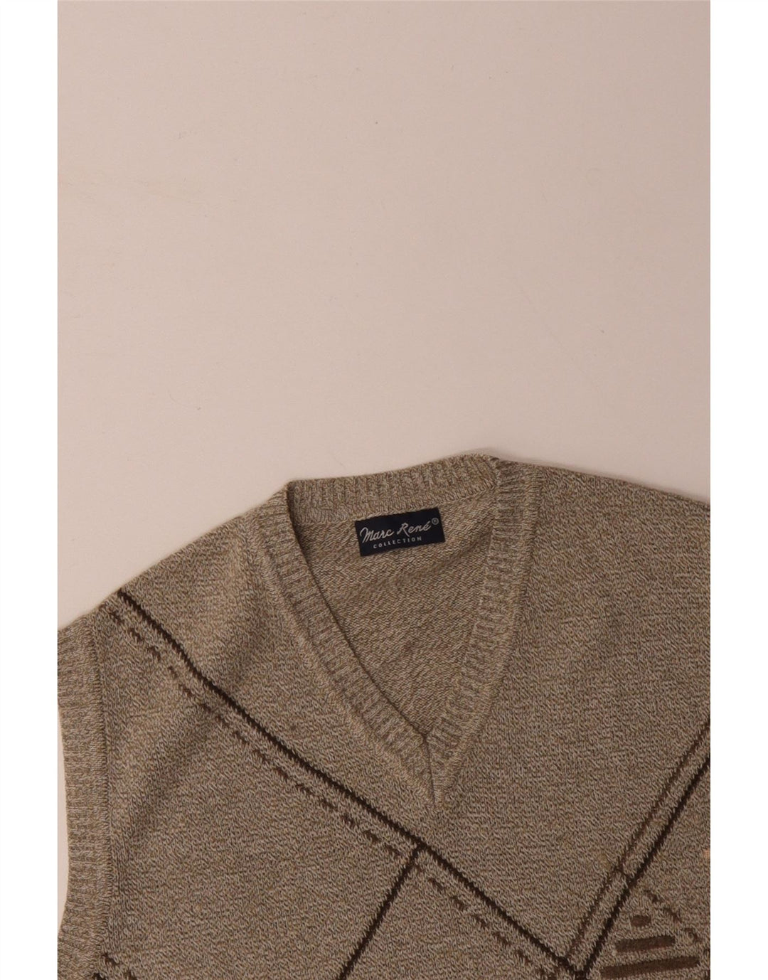 MARC RENE Muška majica bez rukava IT 48 Srednje bež Argyle/Diamond Cotton