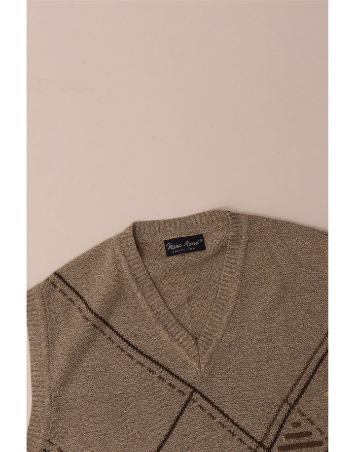 MARC RENE Muška majica bez rukava IT 48 Srednje bež Argyle/Diamond Cotton