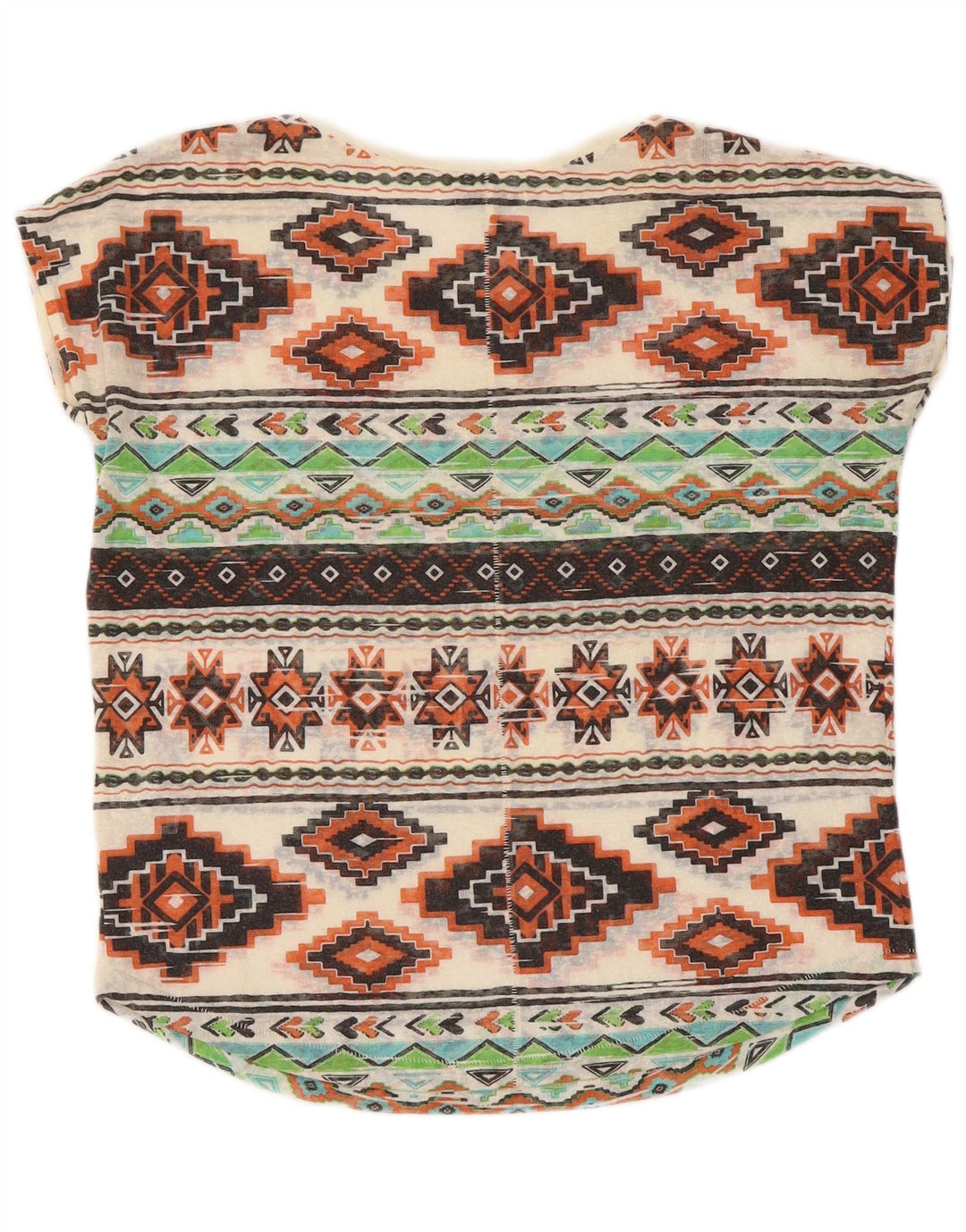Zara ženska majica kratkih rukava UK 14 srednje raznobojni geometrijski poliester
