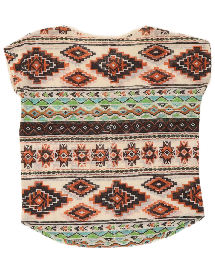 Zara ženska majica kratkih rukava UK 14 srednje raznobojni geometrijski poliester