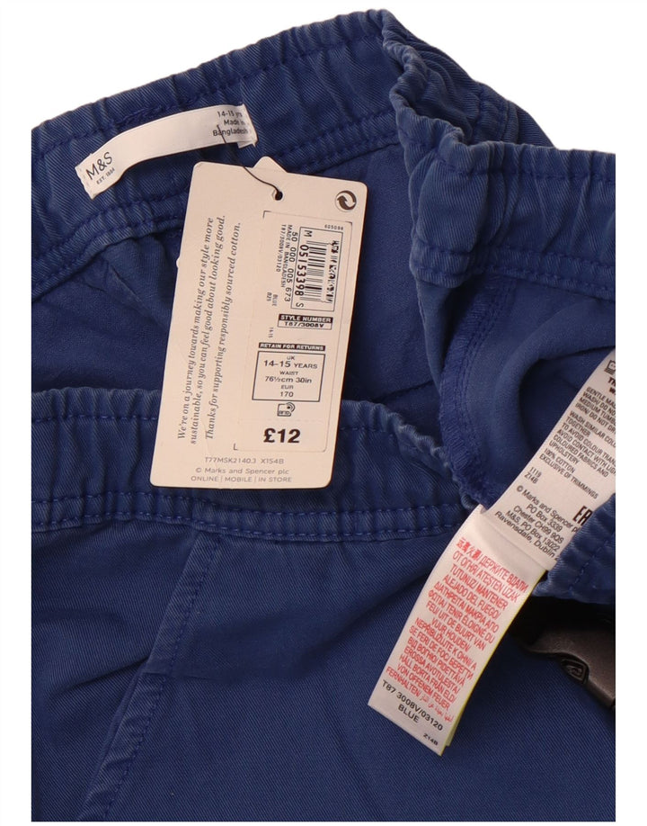 MARKS & SPENCER Kargo kratke hlače za dječake 14-15 godina W28 plavi pamuk