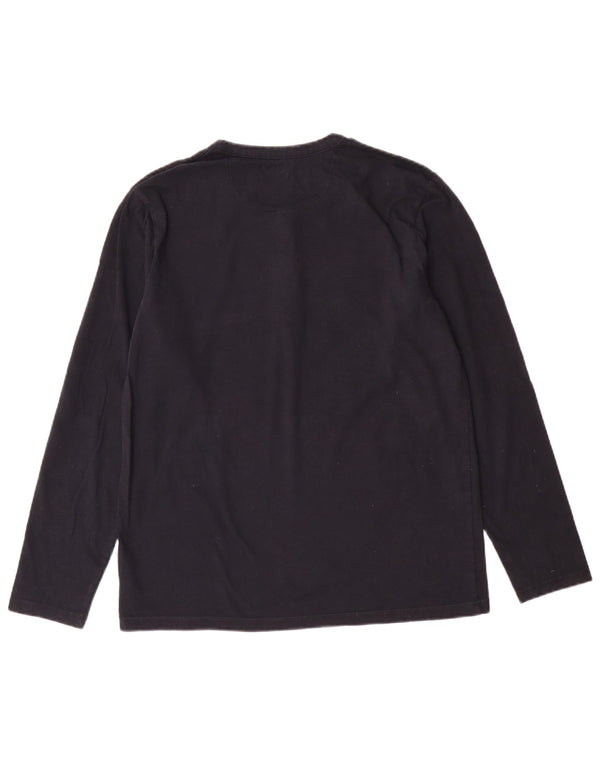 EDDIE BAUER Mens Top Long Sleeve Small Navy Blue Cotton