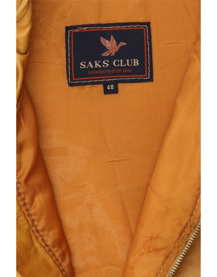 Saks Club muška podstavljena kožna jakna IT 48 srednje bež boje
