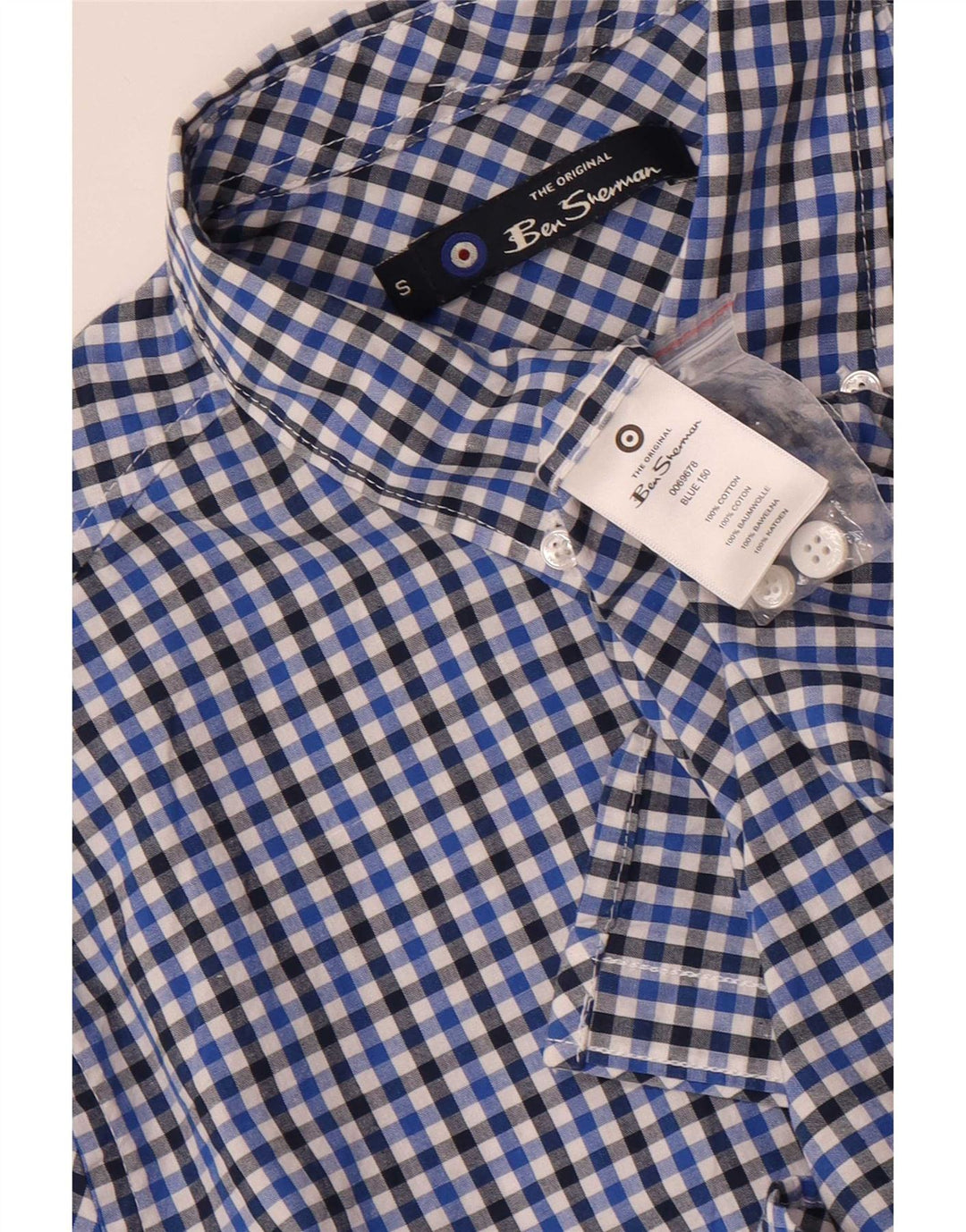 Ben Sherman muška košulja Mala mornarsko plava pamuk gingham