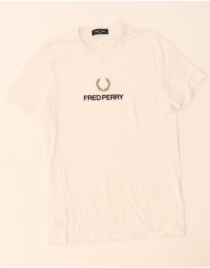 Fred Perry muška majica kratkih rukava s grafičkim motivima Mala bijela pamučna majica