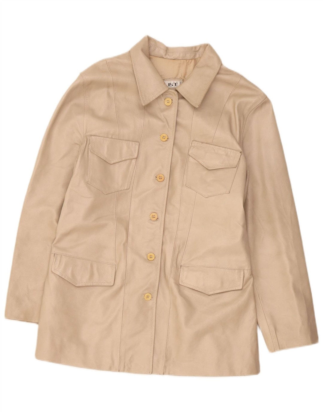 Vintage ženska kožna jakna IT 46 Large Beige