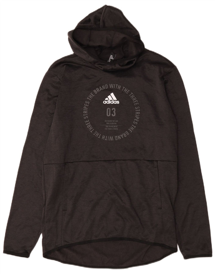 Adidas muška majica s kapuljačom Climawarm srednje veličine, crni poliester