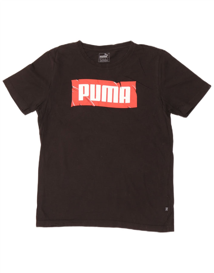 Puma muška grafička majica kratkih rukava Srednji crni pamuk