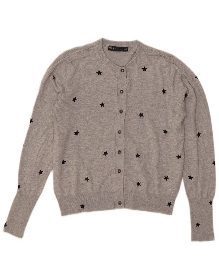 Marks & Spencer ženski kratki kardigan pulover UK 10 Small Gray