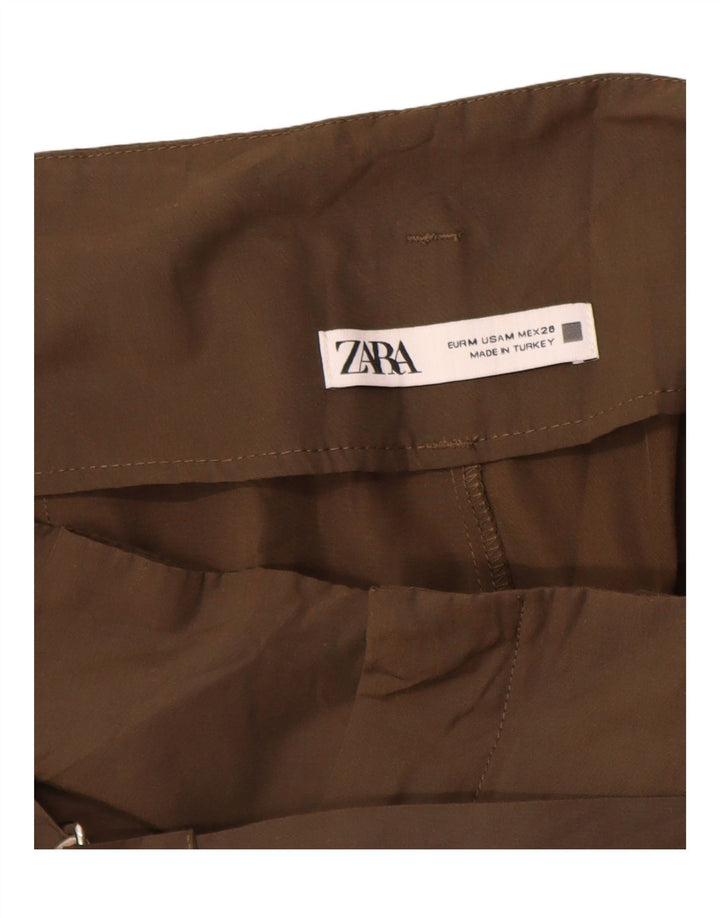 Zara ženske kargo hlače srednje veličine W28 L26 kaki poliester