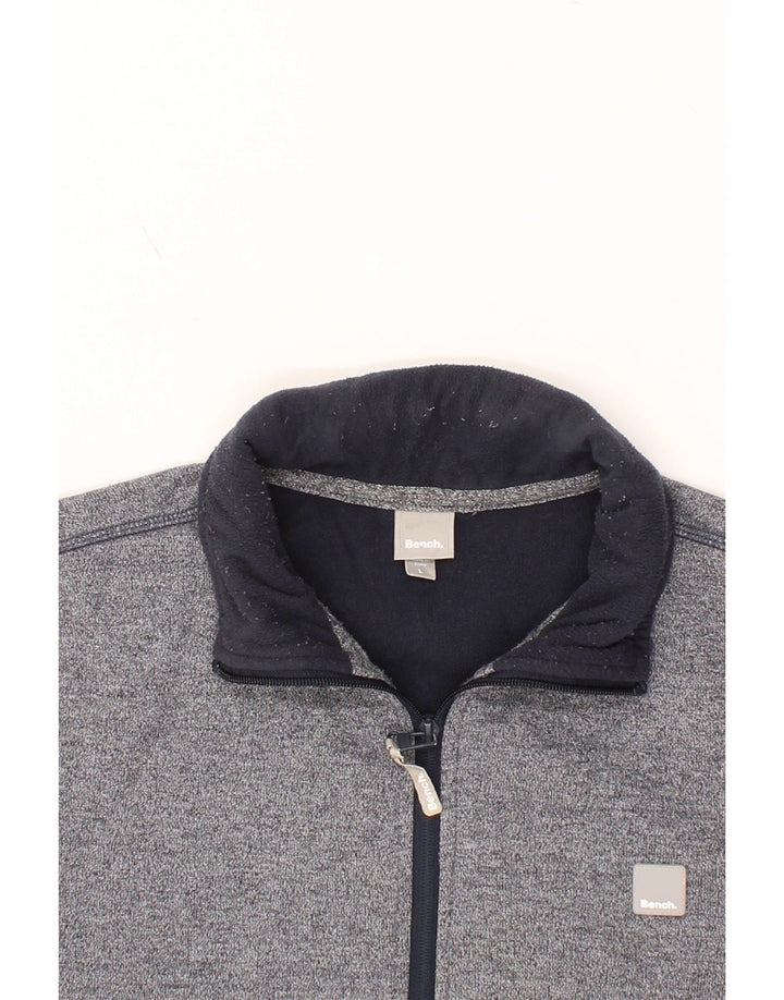 BENCH Mens Tracksuit Top Jacket Large Navy Blue Flecked Cotton Vintage Bench and Second-Hand Bench from Messina Hembry 