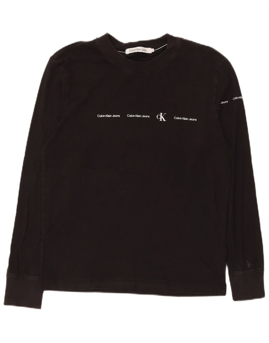 Calvin Klein Jeans muška majica dugih rukava s grafikama, mala crna pamučna majica