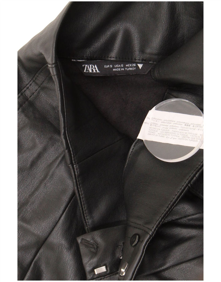 Zara ženska mini suknja od umjetne kože mala W26 crni poliuretan