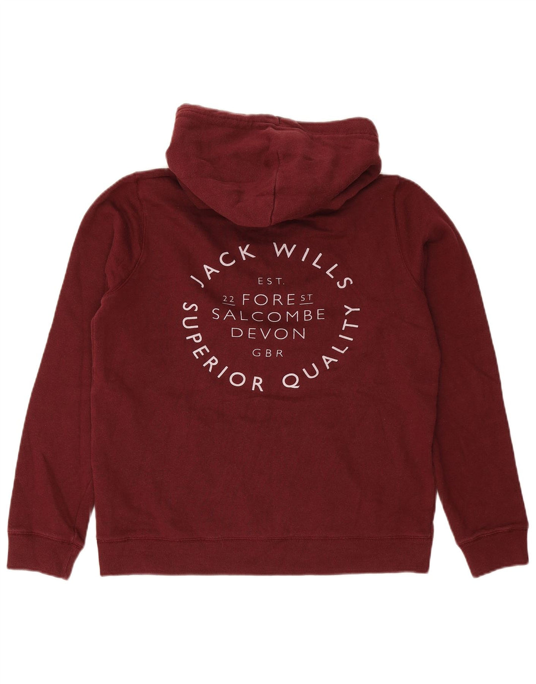 JACK WILLS Ženska majica s kapuljačom s kapuljačom s kapuljačom UK 12 Srednji tamnocrveni pamuk