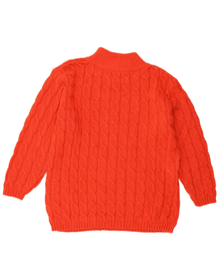 VINTAGE ženski džemper s kornjačičastim ovratnikom UK 14 Srednja crvena vuna