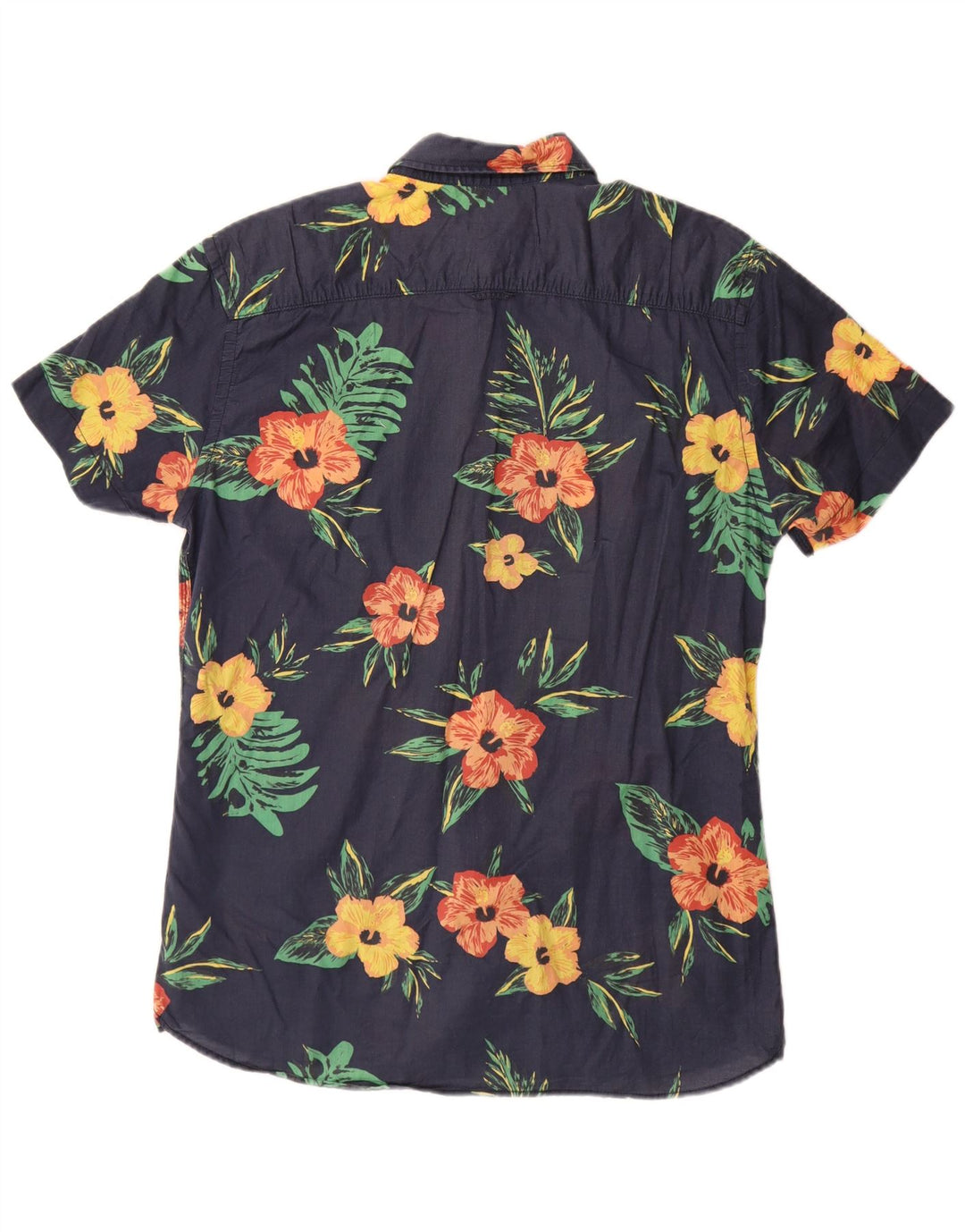 JACK & JONES Velika muška košulja kratkih rukava od tamnoplavog cvjetnog pamuka